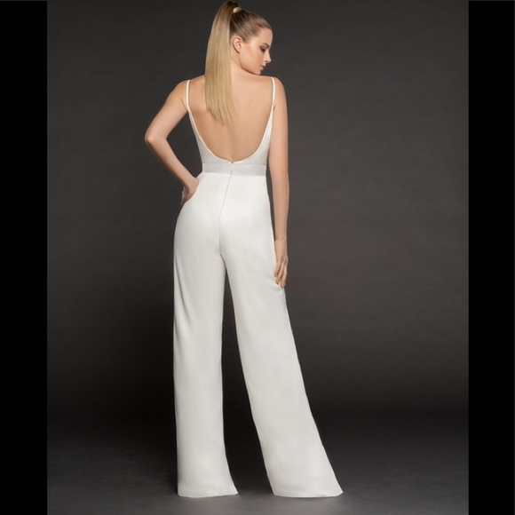 Hayley Paige 5868 crepe bridesmaid jumpsuit - Picture 2 of 6